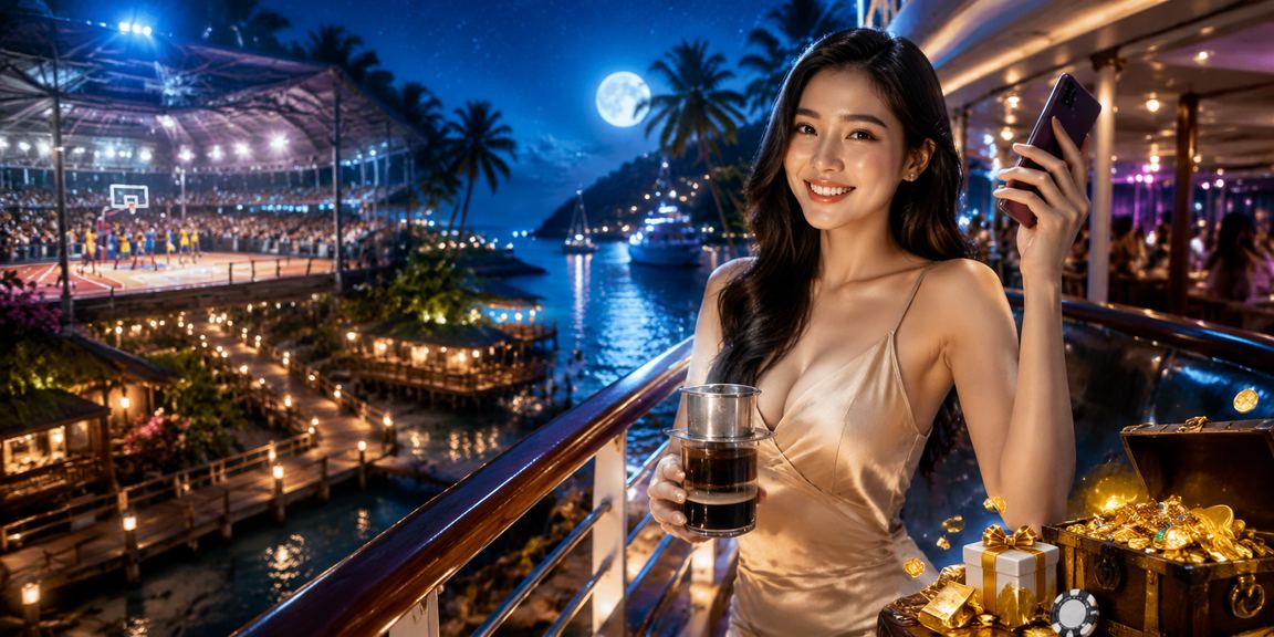 Người dùng theo dõi kèo bóng rổ tại Con Đảo bên tách cà phê