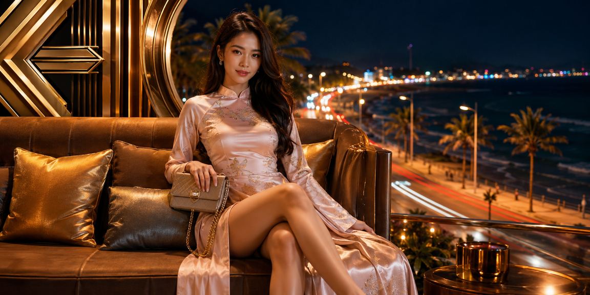 Người chơi trong trang phục áo dài trải nghiệm casino tại Mũi Né